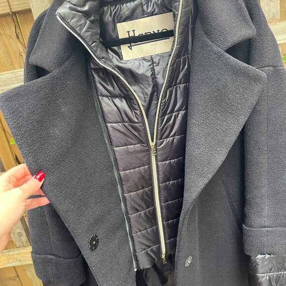 Herno Convertible Wool Pea Coat – Black, Size 44 - Picture 5 of 8